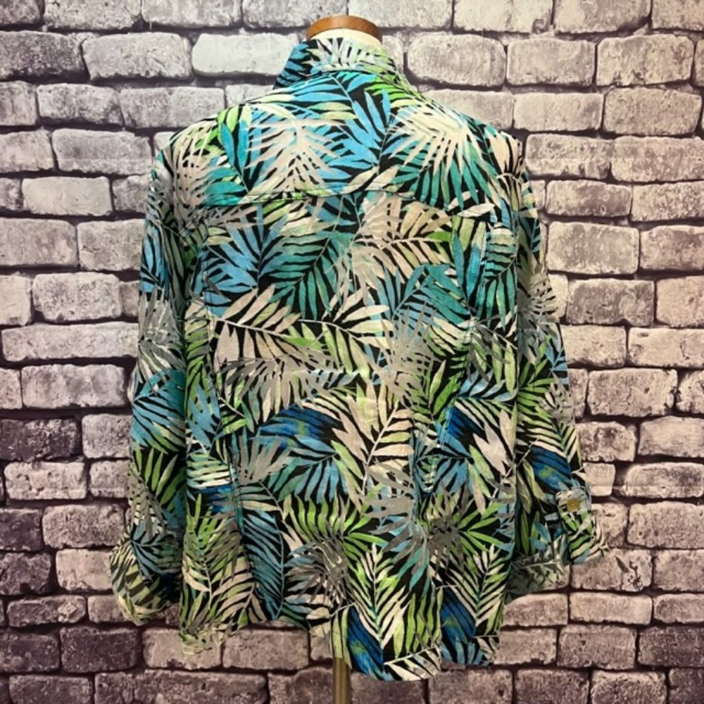 Ruby Rd. Multicolored Sheer Button Down Blouse Si… - image 7